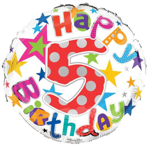 18In Age 5 Unisex Foil Balloon