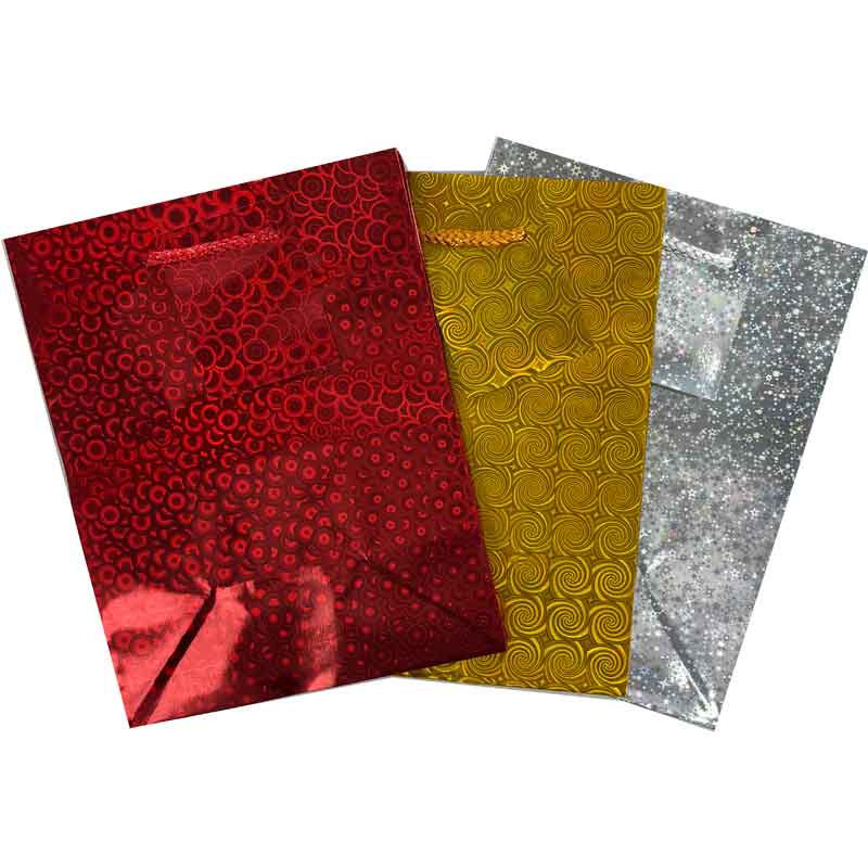 HOLOGRAPHIC MEDIUM GIFT BAG 12S
