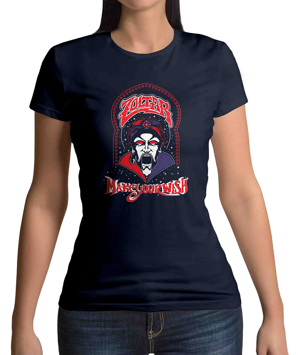 Thumbnail: Zoltar Speaks Make Your Wish Women's Navy t-shirt