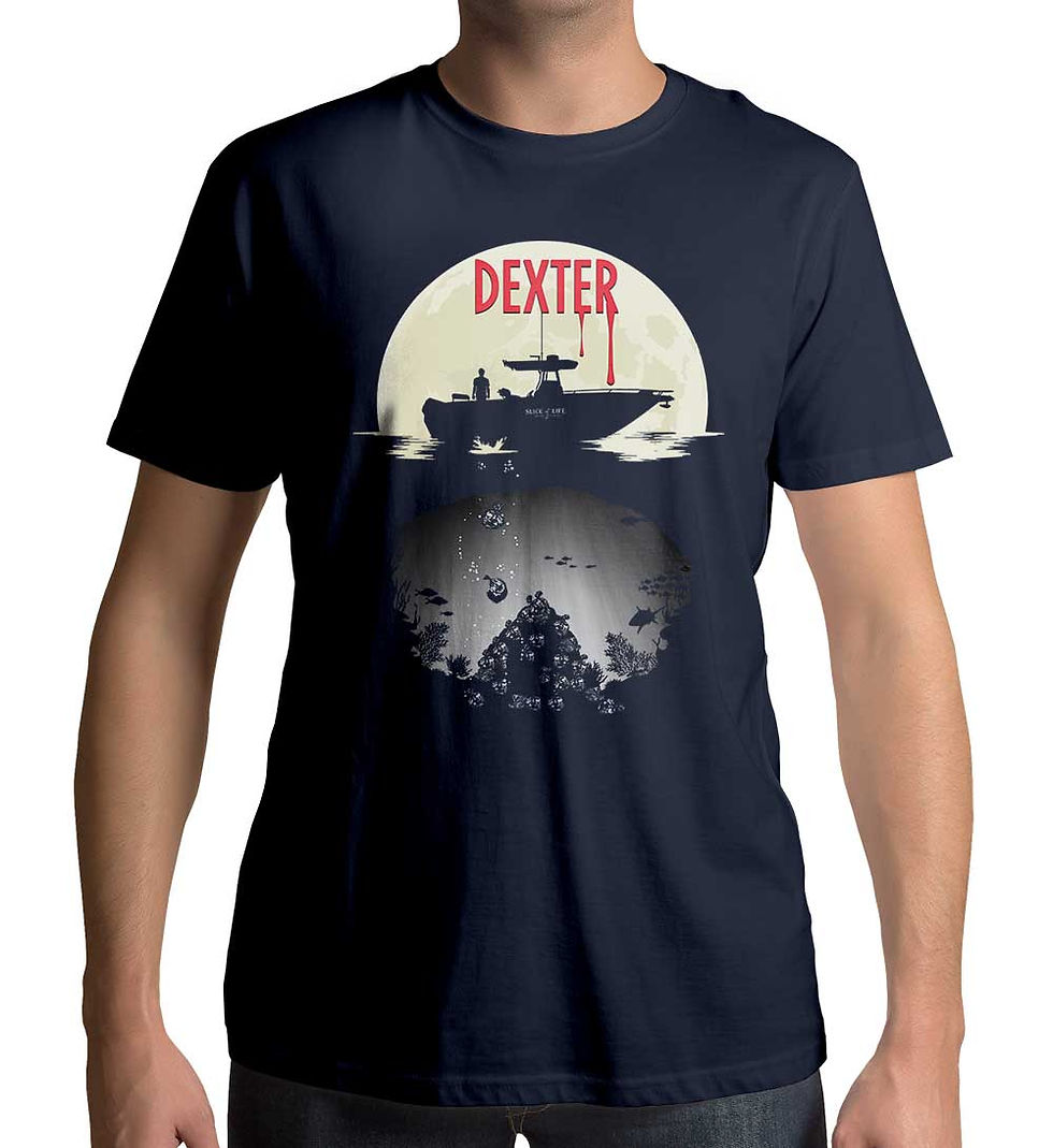 Thumbnail: Dexter The Slice Of Life Men's Navy tshirt
