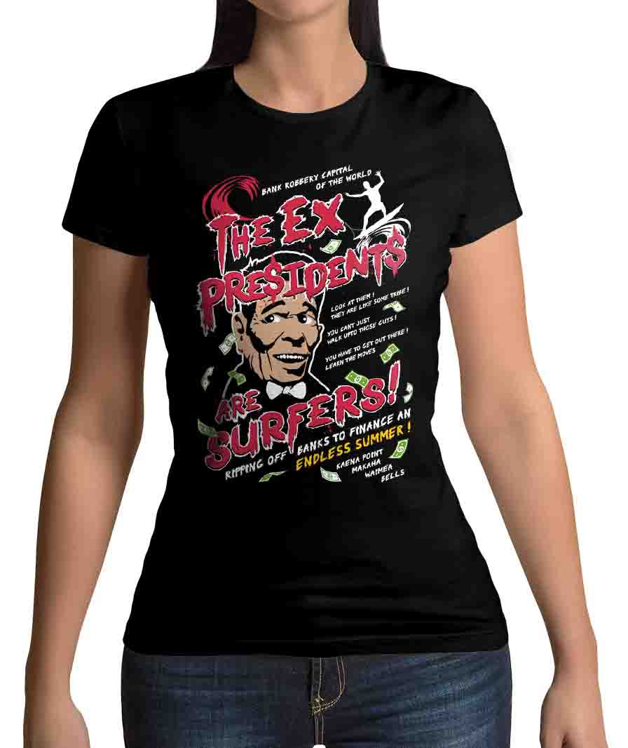 Thumbnail: Point break ex-president surfers Women's Black t-shirt
