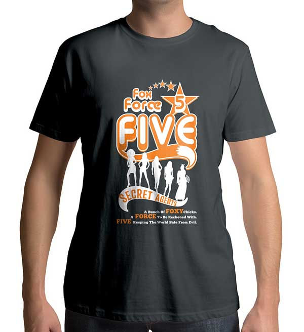 Thumbnail: Pulp Fiction Fox Force Five Men's Smoke grey t-shirt
