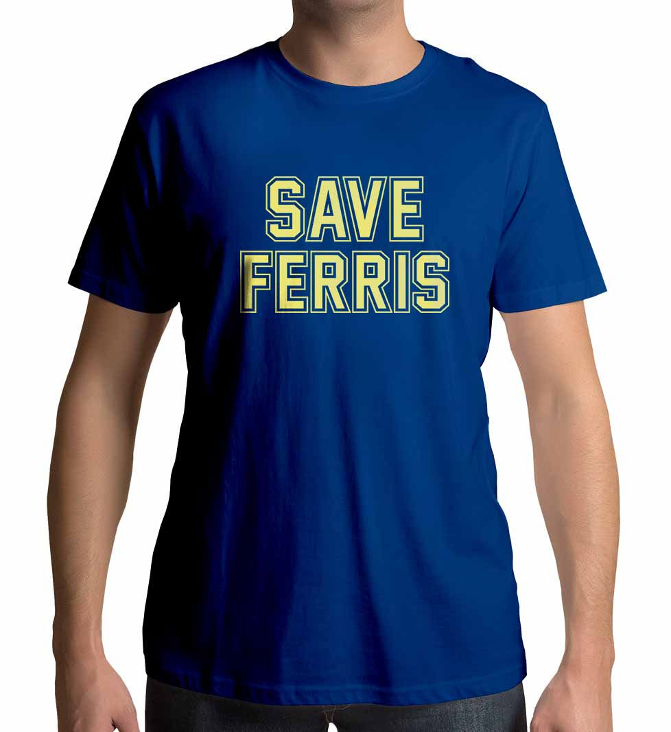 Thumbnail: Ferris Bueller Save Ferris Mens's Royal Blue T-shirt