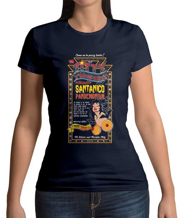 Thumbnail: The Titty Twister Santanico PandemoniumWomen's black t-shirt