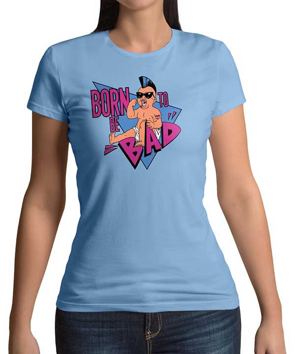 Thumbnail: Born To Be Bad Twins Women's light blue t-shirt