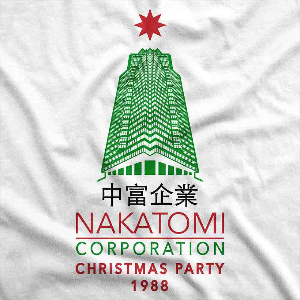Die Hard Nakatomi Corporation Christmas Tower design by candywrap design