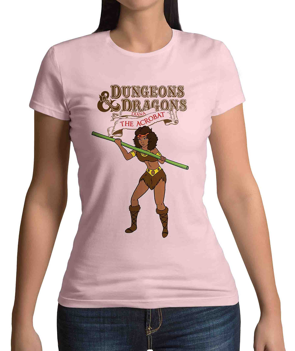 Thumbnail: Dungeons And Dragons Diana The Acrobat Women's pink t-shirt