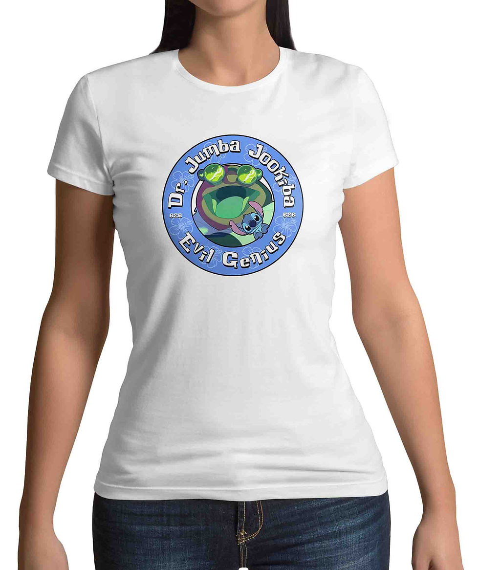 Thumbnail: Jumba Jookiba Evil Genius Women's white t-shirt