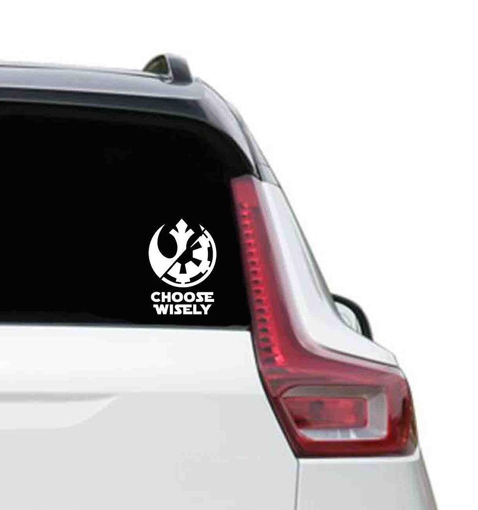 Star Wars Choose Wisely Vinyl Decal rear car window sticker