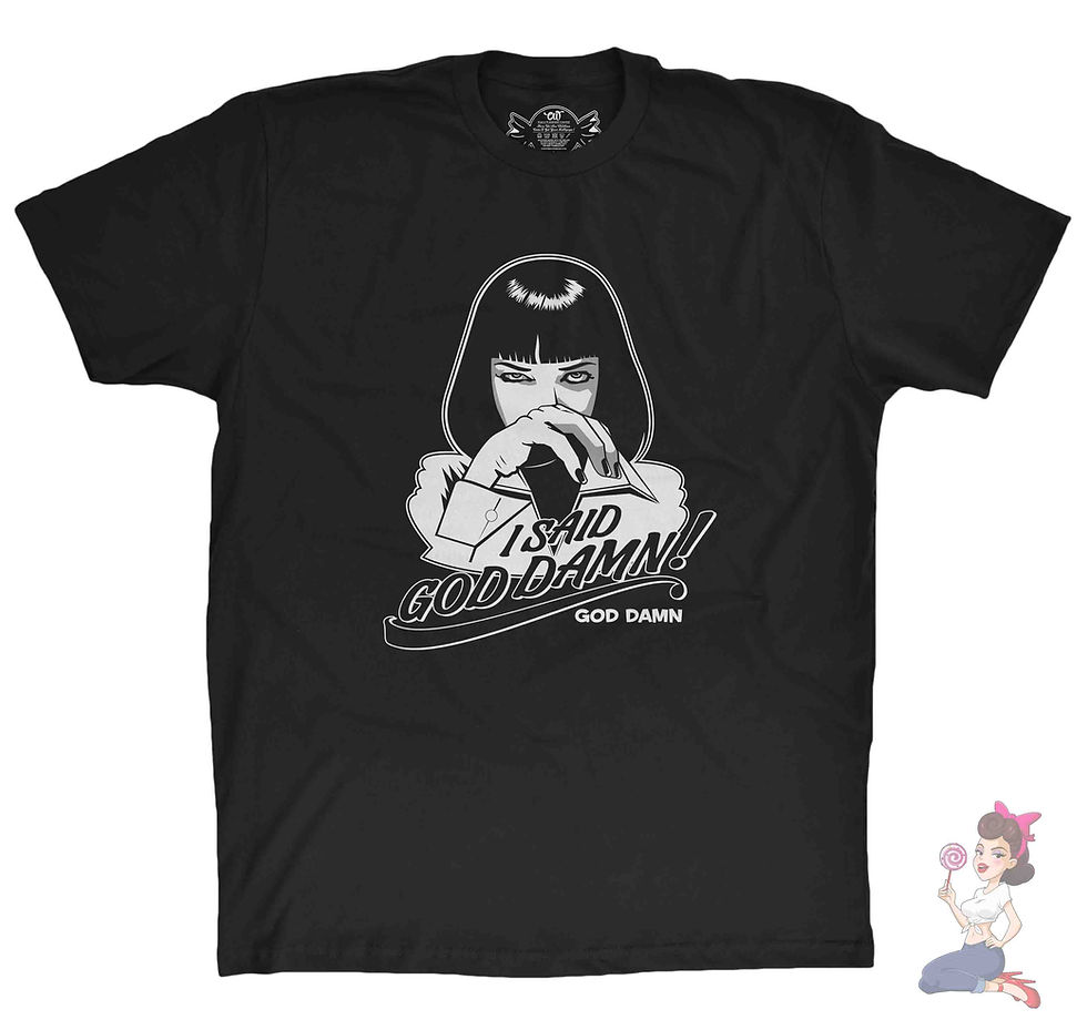 Thumbnail: Pulp fiction Mia Wallace I said god damn t-shirt