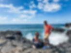 a couple traveling in Mauritius near blue bay