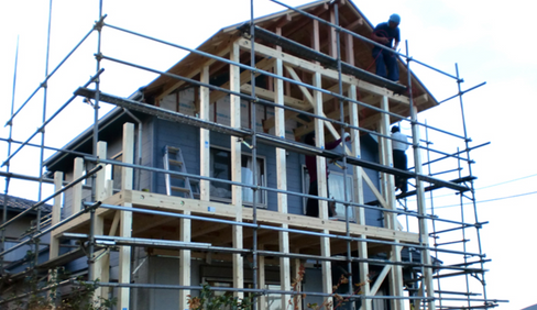 増築中~地盤改良・増築・外壁屋根塗装