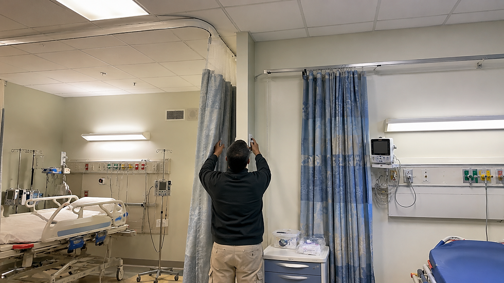 Medical Curtain Track Systems: Surface Mounted vs Ceiling Mounted