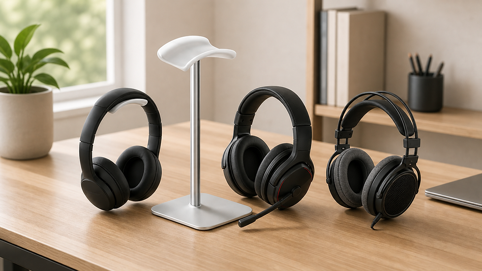 Thumbnail: Aluminum headphone Stand for desk - Universal Headset Holder