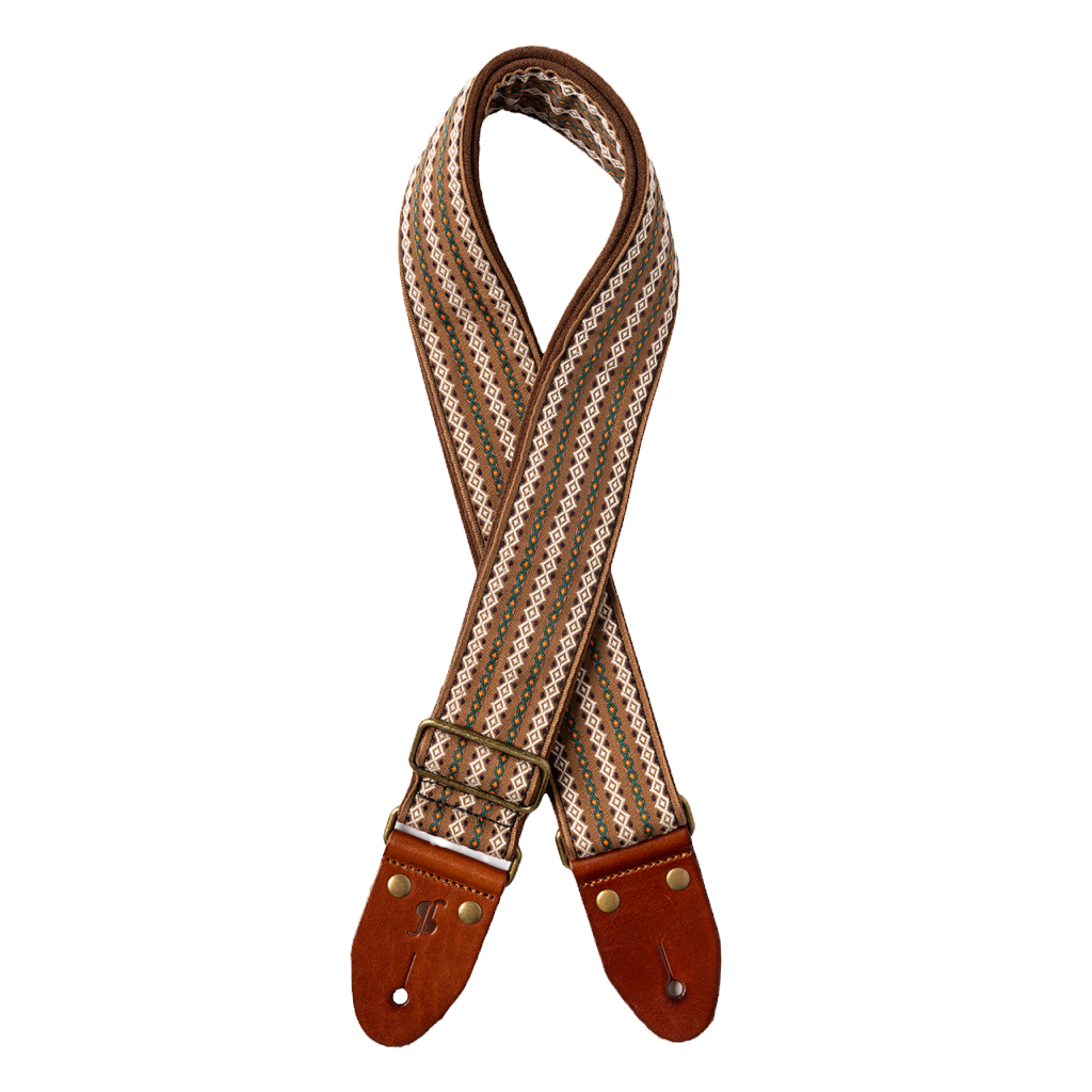 Woven nylon strap in classic brown | Stagg SWO-CLASS-BRW