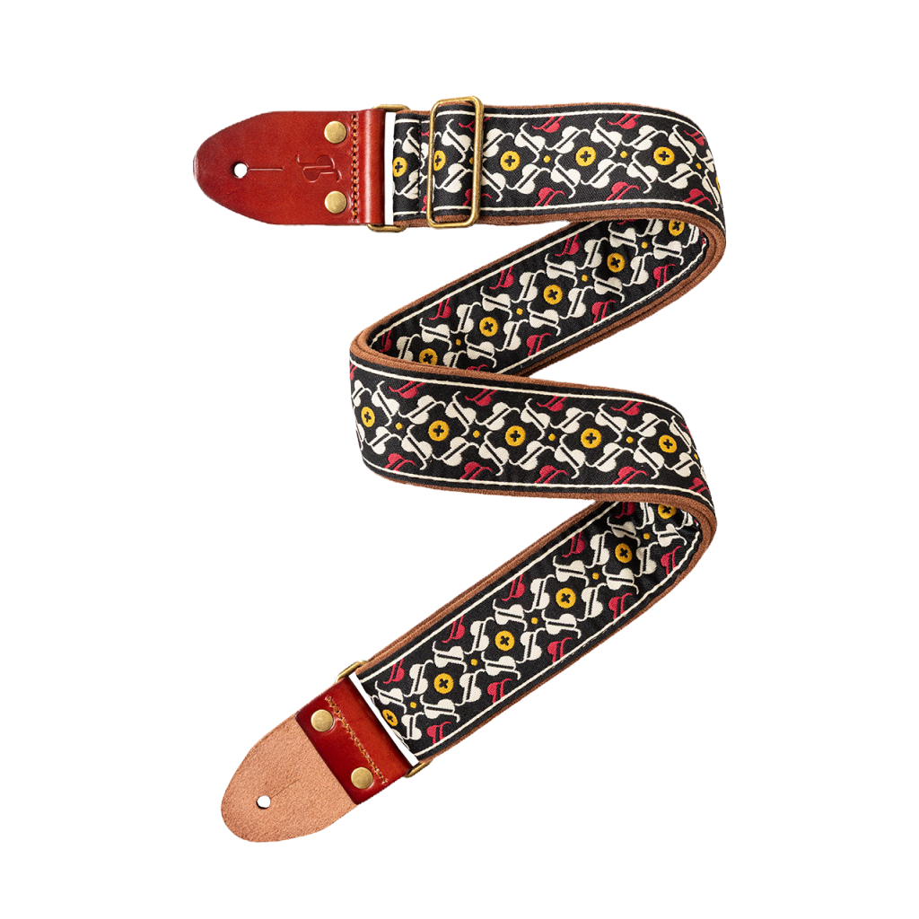 Woven nylon strap with monogram pattern | Stagg SWO-30TH-YLW