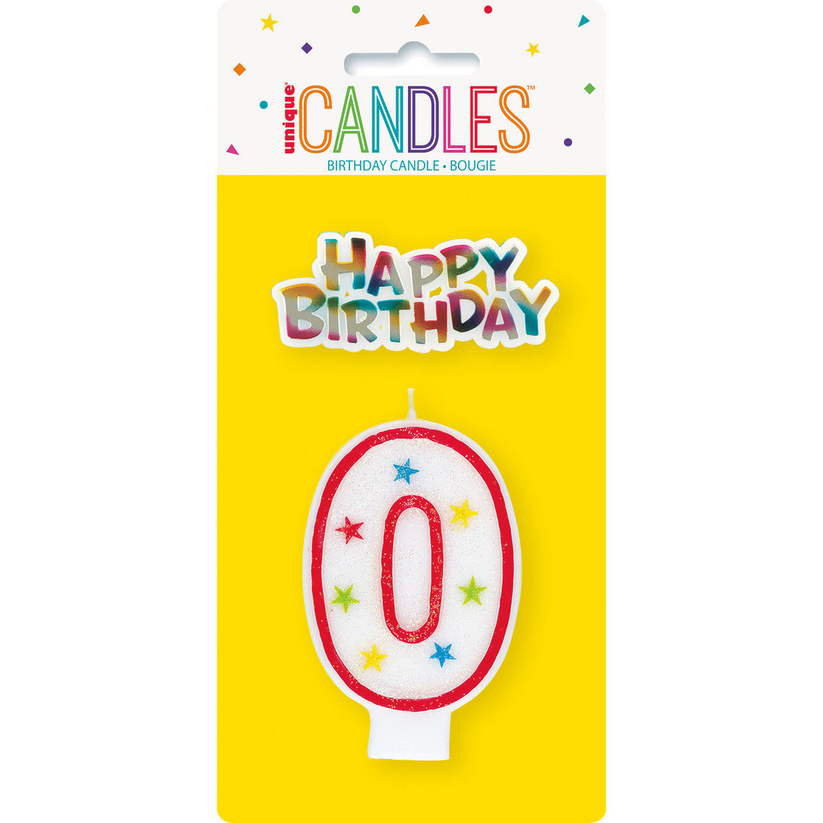 NUMERAL CANDLE WITH HAPPY BIRTHDAY CAKE TOPPER -0