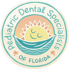Pediatric Dental Specialists of Florida Logo with sun sleeping in hammock.