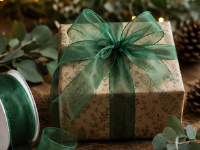 Organza Ribbon Christmas Green