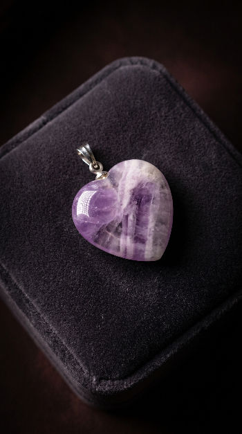Thumbnail: Amethyst Crystal Heart Pendant