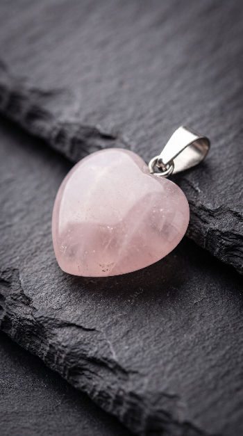 Thumbnail: Rose Crystal Heart Pendant