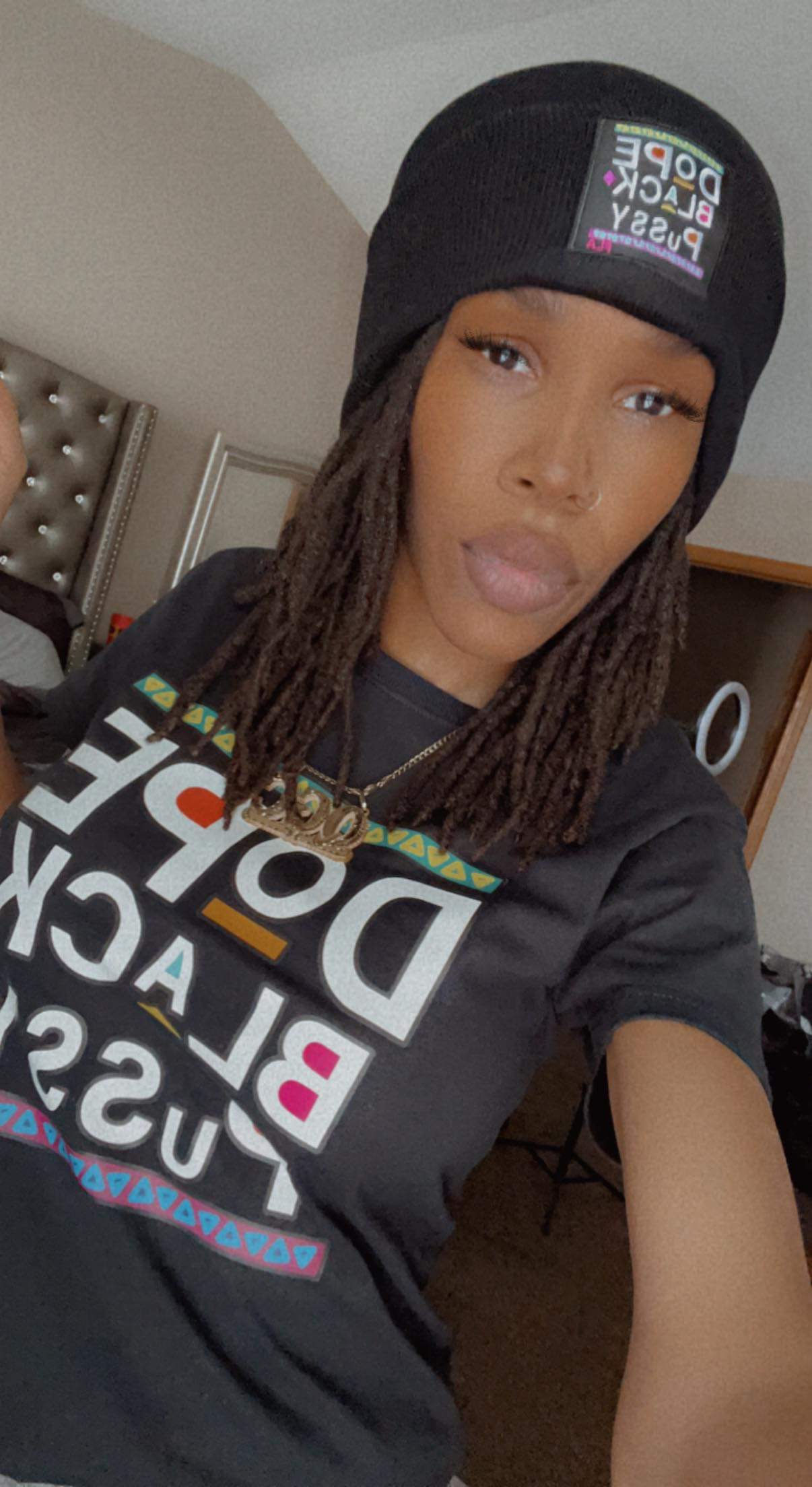 Dope Black Pussy Tee & Skull Cap 