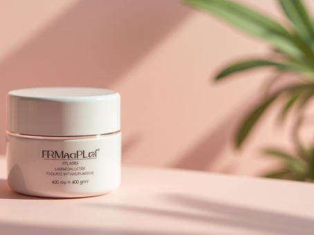 skincare products on counter