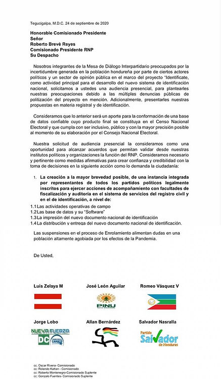 SOLICITUD CONSEJO NACIONAL ELECTORAL HON