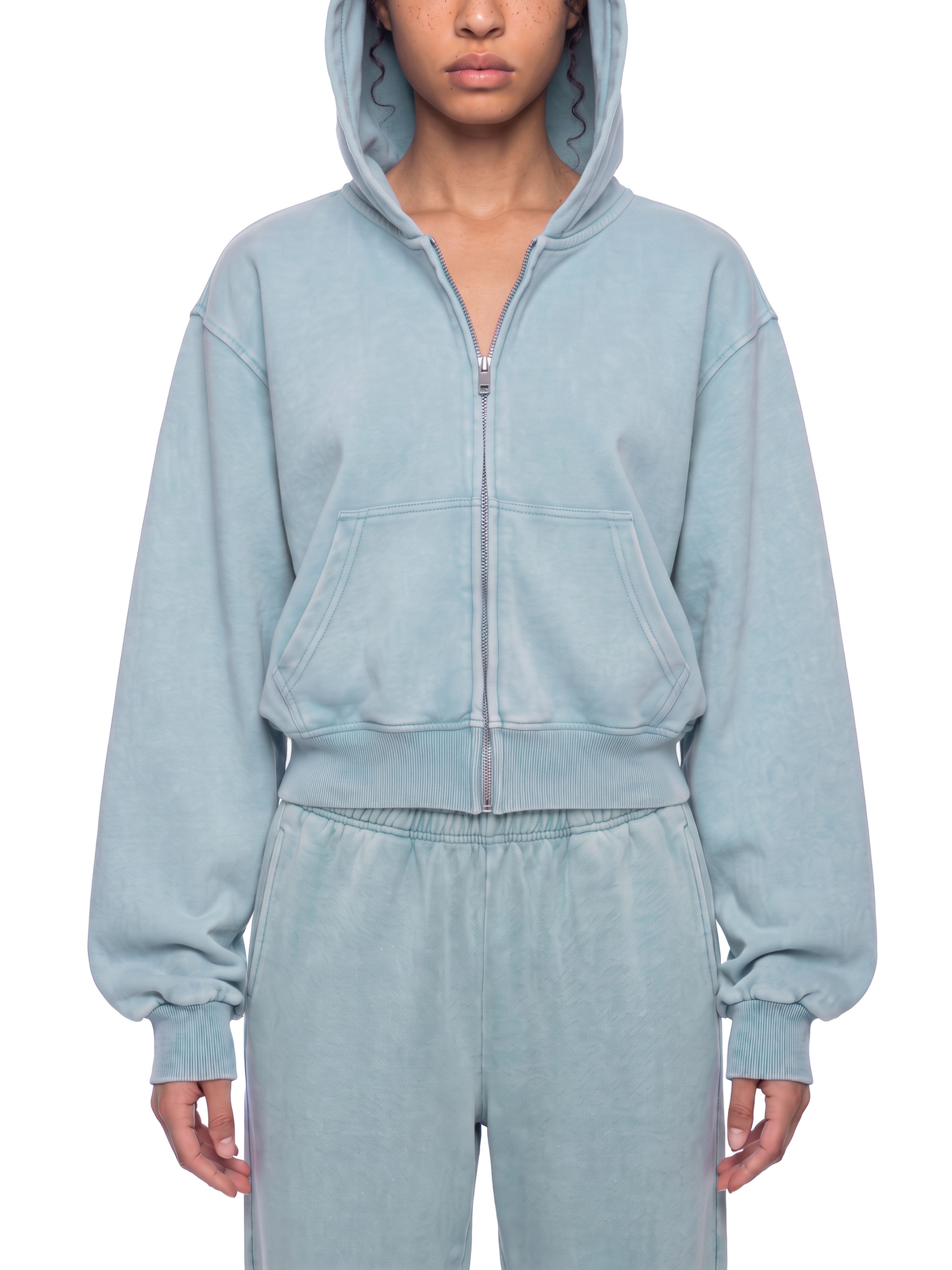 Sunset | Women's Mineral Wash Full Zip Hoodie