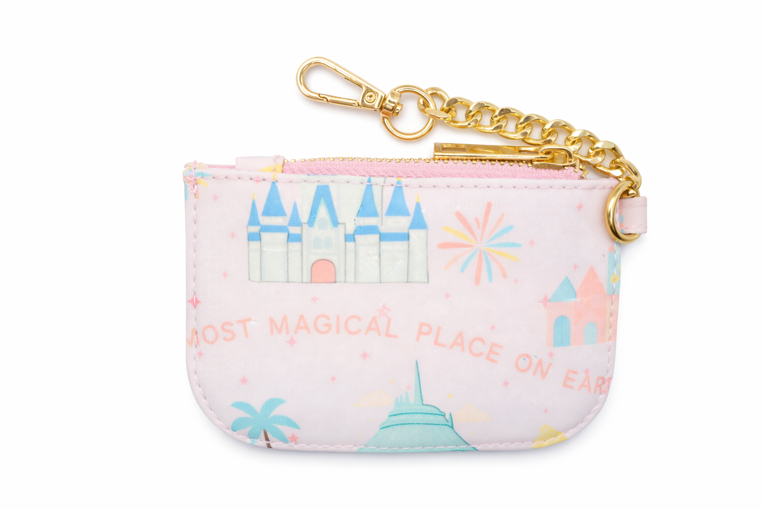 Disney Florida Key Pouch - Pastel Disney Park Keychain Wallet | Mini Zip Pouch