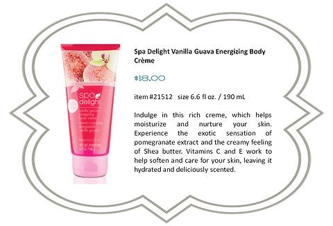 Spa Delight Vanilla Guava Energizing Body Creme