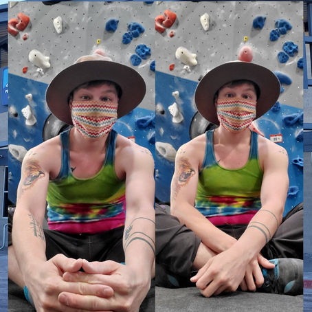 Dyno!!!! Rock climbing :3