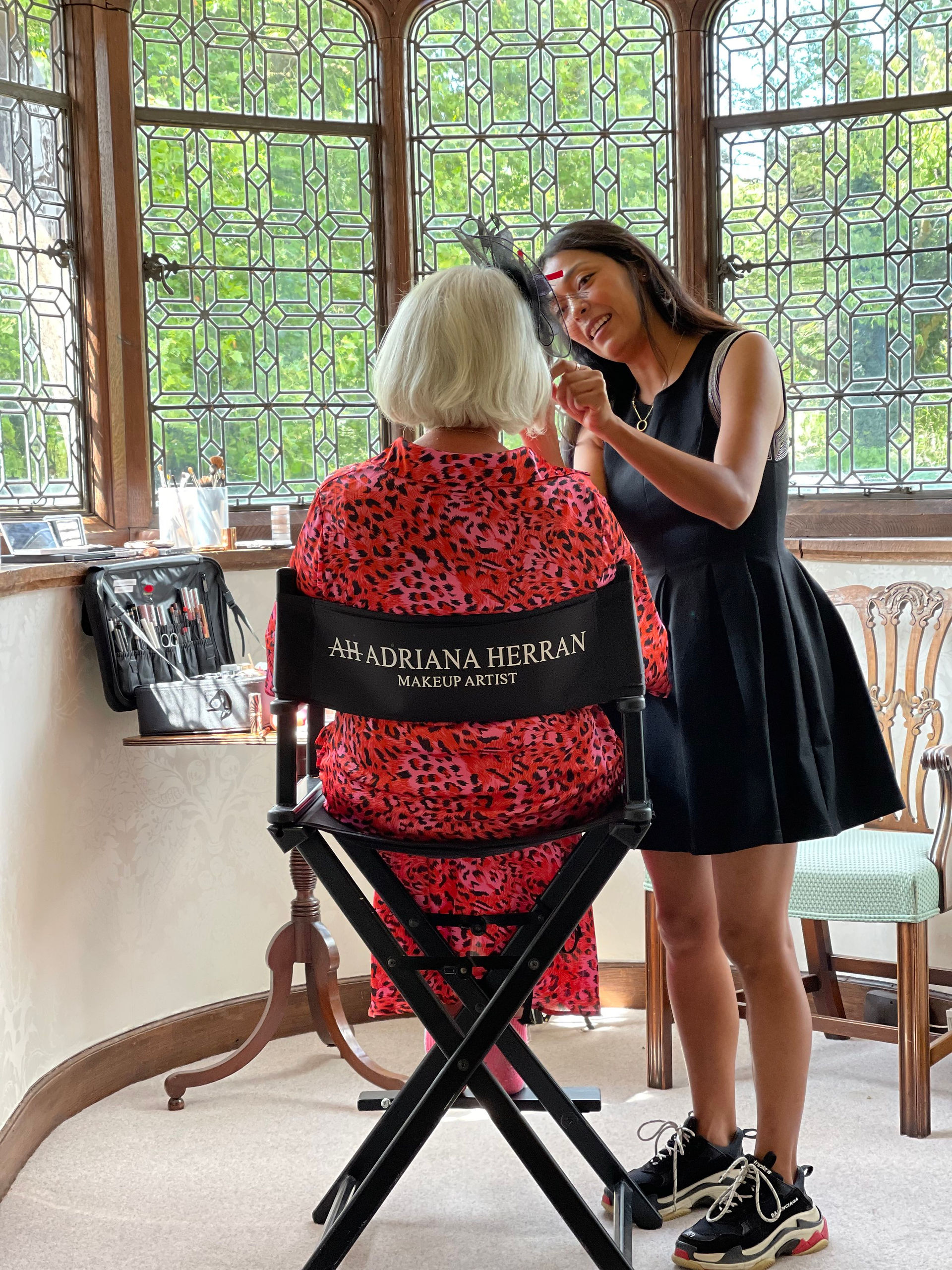 Makeup artist applying makeup 
