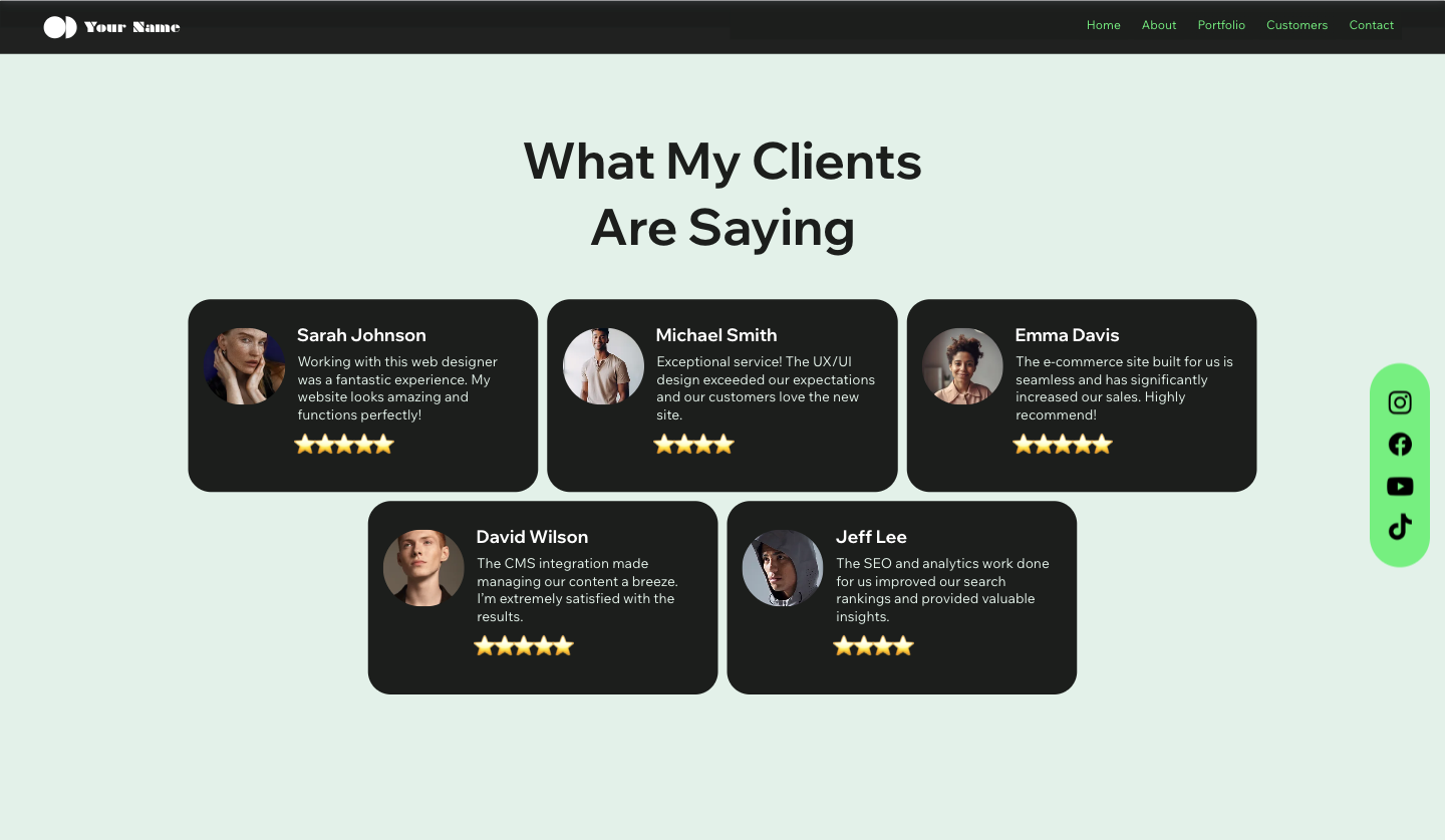 Client reviews