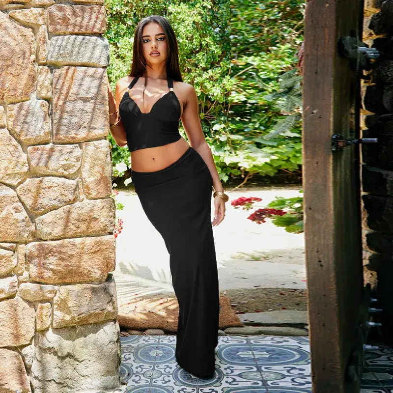 Ensemble deux pièces jupe et débardeur uni