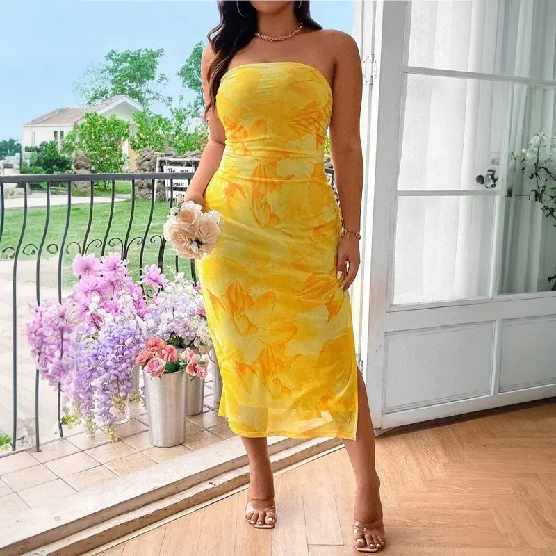 Robe mi longue col bateau - Plus