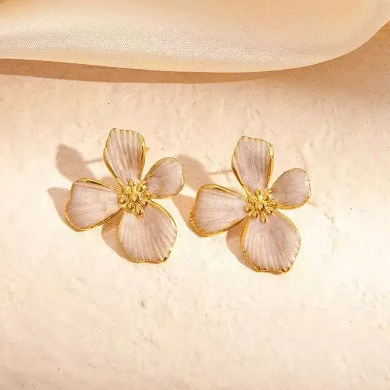 Miniature : Boucles d'oreille fleur en acier inoxydable La Réunion 974