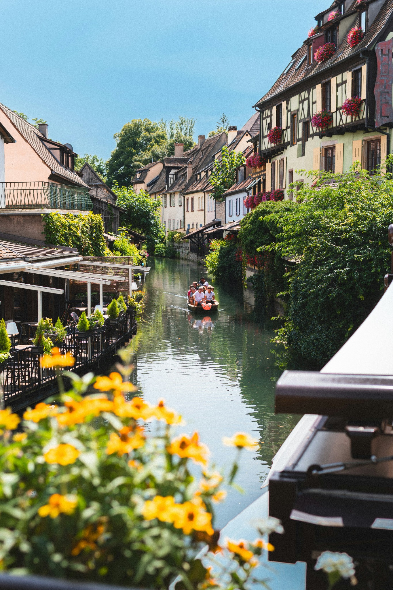 Colmar canal and colourful Alsatian houses