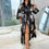 Miniature : Plus Size Sexy Leopard Kimono Bathrobe Gown Female Long Robe Nightgown Sleepwear