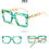 Миниатюра: Unique Chain Leg Square Eyeglasses Frame Women Fashio Brand Oversized Green Leoa