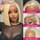 Миниатюра: 613 Blonde Lace Front Wigs For Women Short Bob Brazilian Human Hair Wig Brown Ro