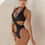 Miniature : 2025 New Amazon Bikini Swimsuit European and American Export Sexy Pure Color Cut