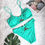 Miniature : 2022 Hot Wholesale Private Label Metal Connector Girls Swimwear Solid Bandeau Sw