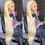 Miniature : 613 HD Transparent 13x4 Honey Blonde Frontal Straight Preplucked Human Hair Wigs