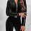 Miniature : Velvet Zipper Design Jumpsuits for Women 2025 Elegant Ruched Long Sleeve Jumpsui