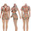 Miniature : Two Piece Set  Camouflage Print Women Summer Hot Beach Notched Sexy Cleavage