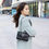 Miniature : Black Luxury Handbags And Purse Women PU Leather Messenger Shoulder Bag Plaid Fe