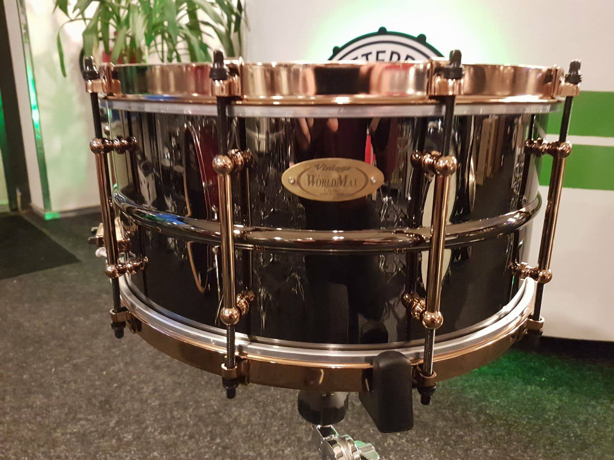 World Max Vintage Classic 14x6.5 Black Nickel with Aztec Gold Hardware