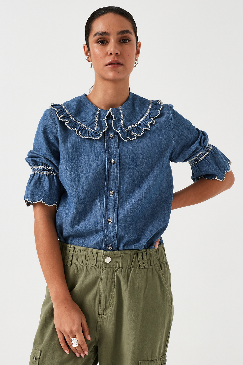 Seventy + Mochi Daisy Indigo Blouse