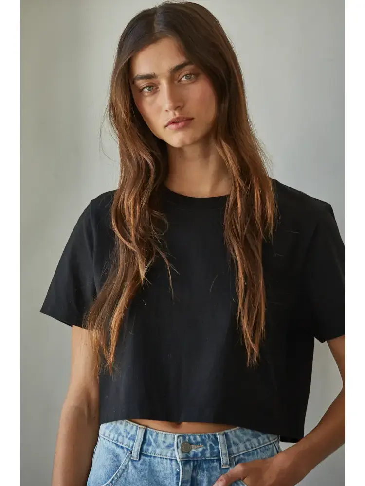 By Together Black Cropped Tee